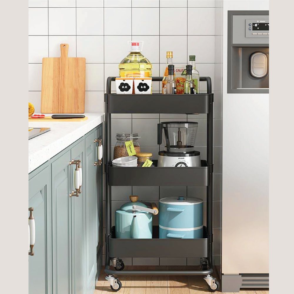 MULTI-FUNTION SHELVES TROLLEY 3 TIERS