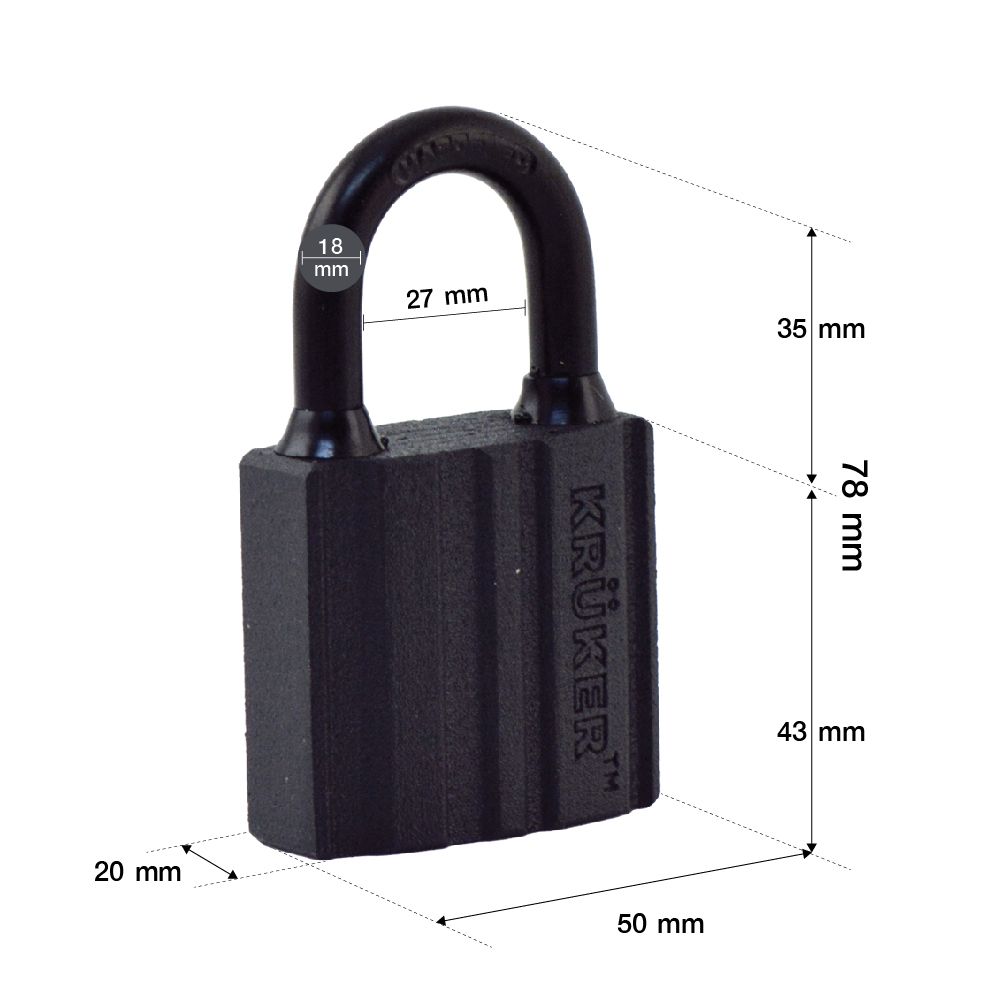 KRUKER กุญแจออลแบล็ค 50 มม.