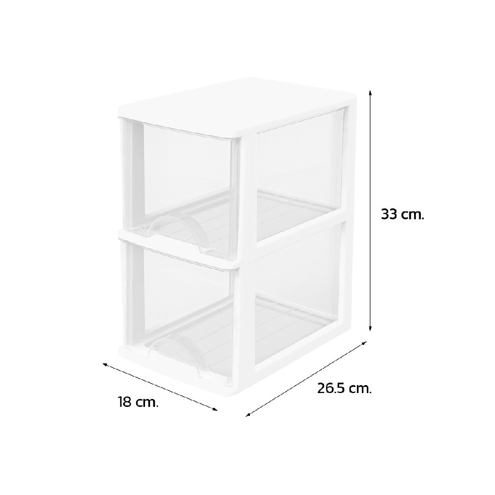 กล่องลิ้นชักเล็ก NO.2812 สีขาว 2 ชั้น