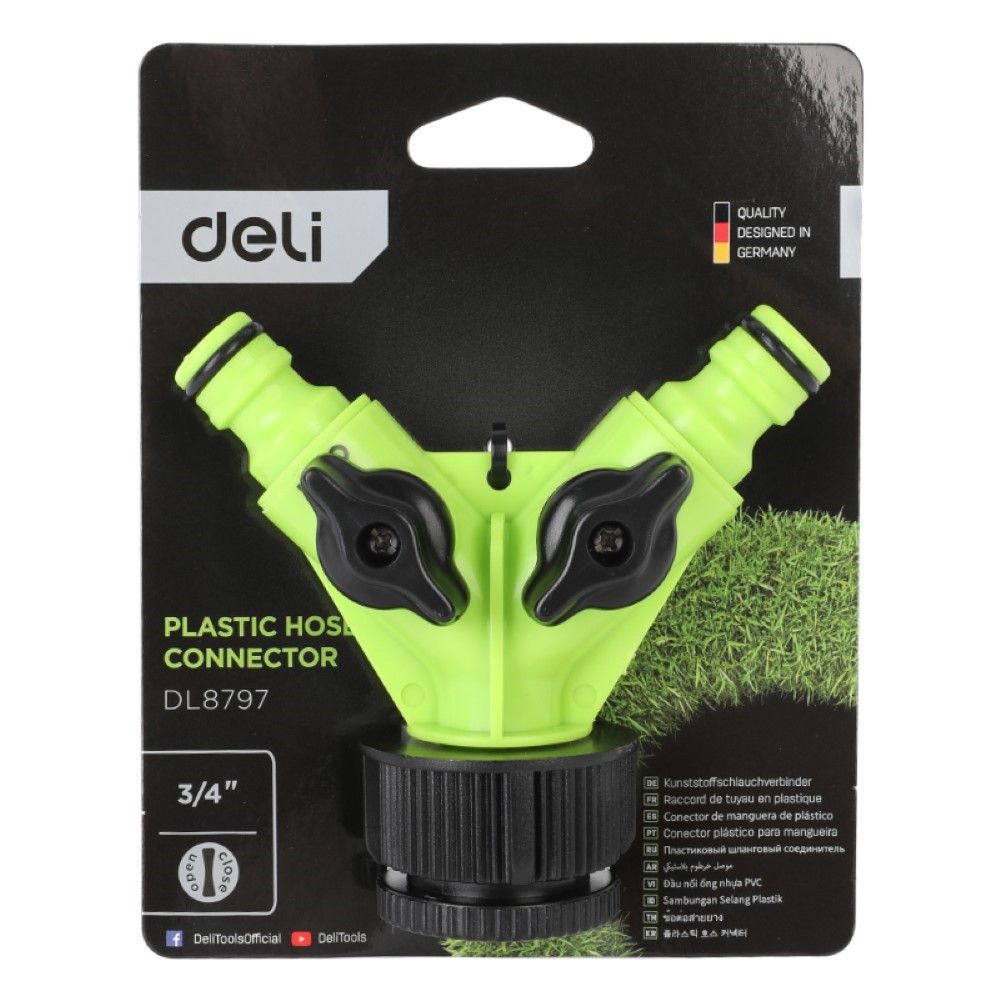 DELI ข้อต่อสายยาง 2ทาง Y 3/4 นิ้ว