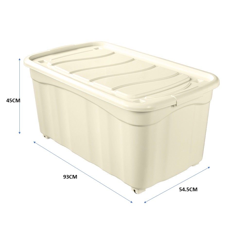 กล่องอเนกประสงค์เกรด A มีล้อพร้อมฝาล็อก ขนาด 150 ลิตร