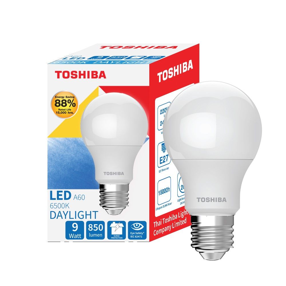 TOSHIBA หลอดไฟ LED BULB 9W แสงขาว