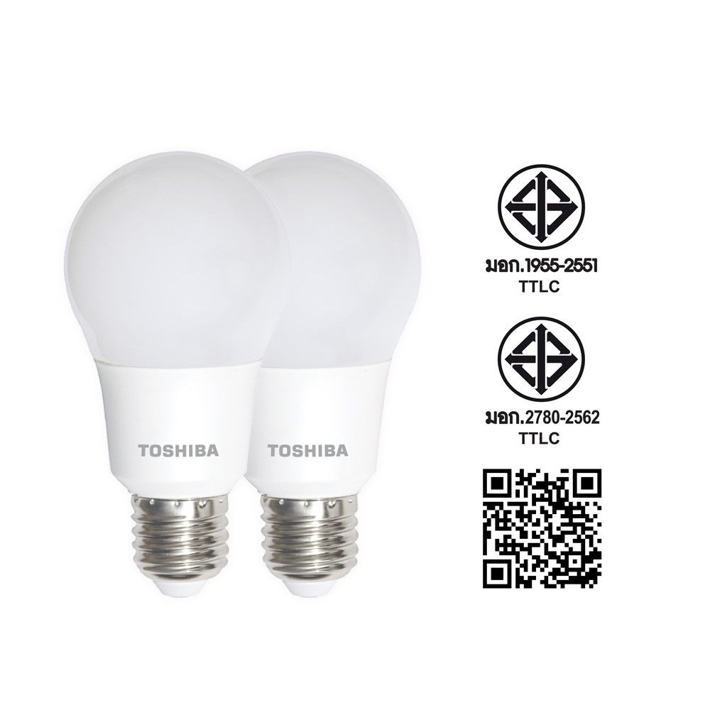 TOSHIBA หลอดไฟ LED BULB 8W คูลไวท์ X2