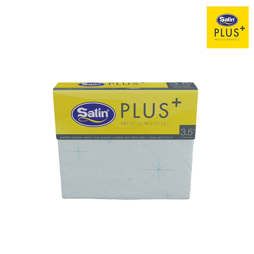 SATINPLUS BEDSHEET LIGHT BLUE LK052 3.5 FT.