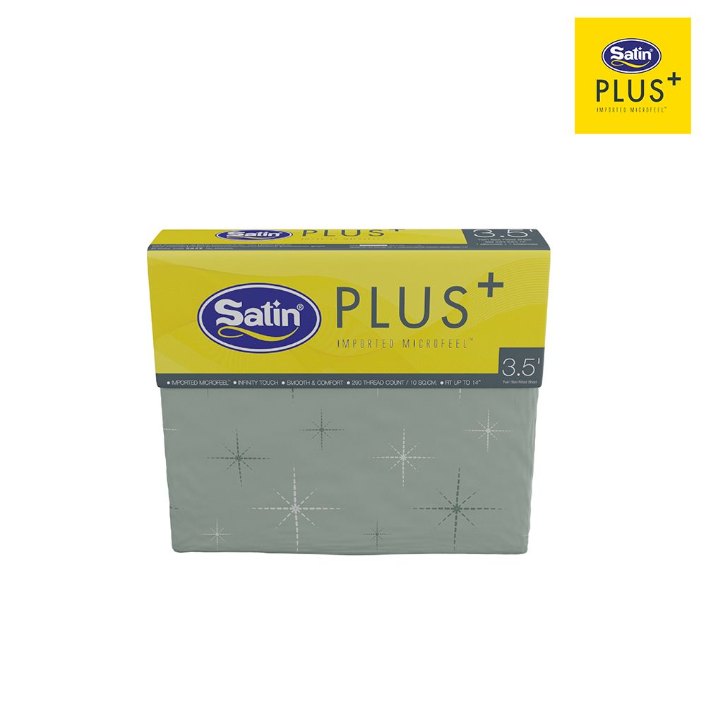 ซาตินพลัสผ้าปูเทาอ่อน LK060 3.5 ฟุต 3 ชิ้น