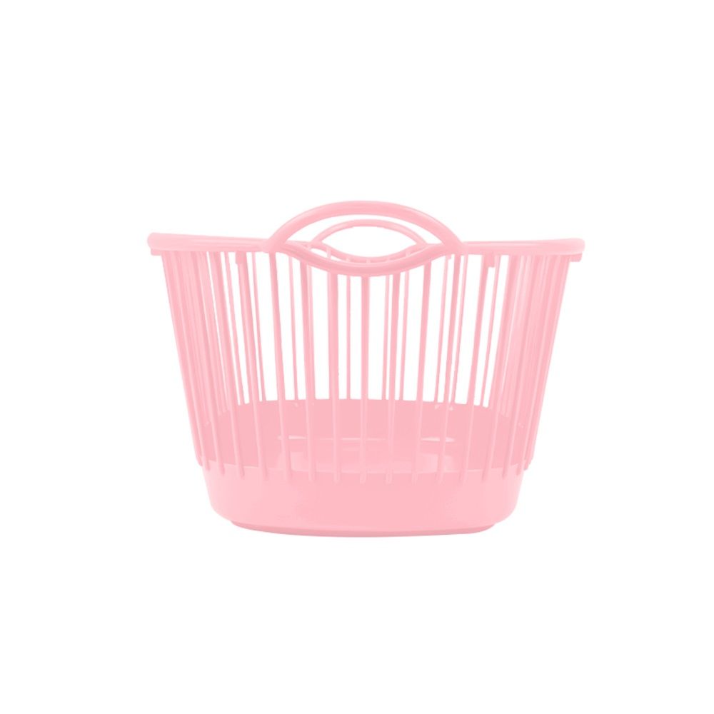 ตะกร้าผ้าทรงเตี้ย สีชมพู NO.2157