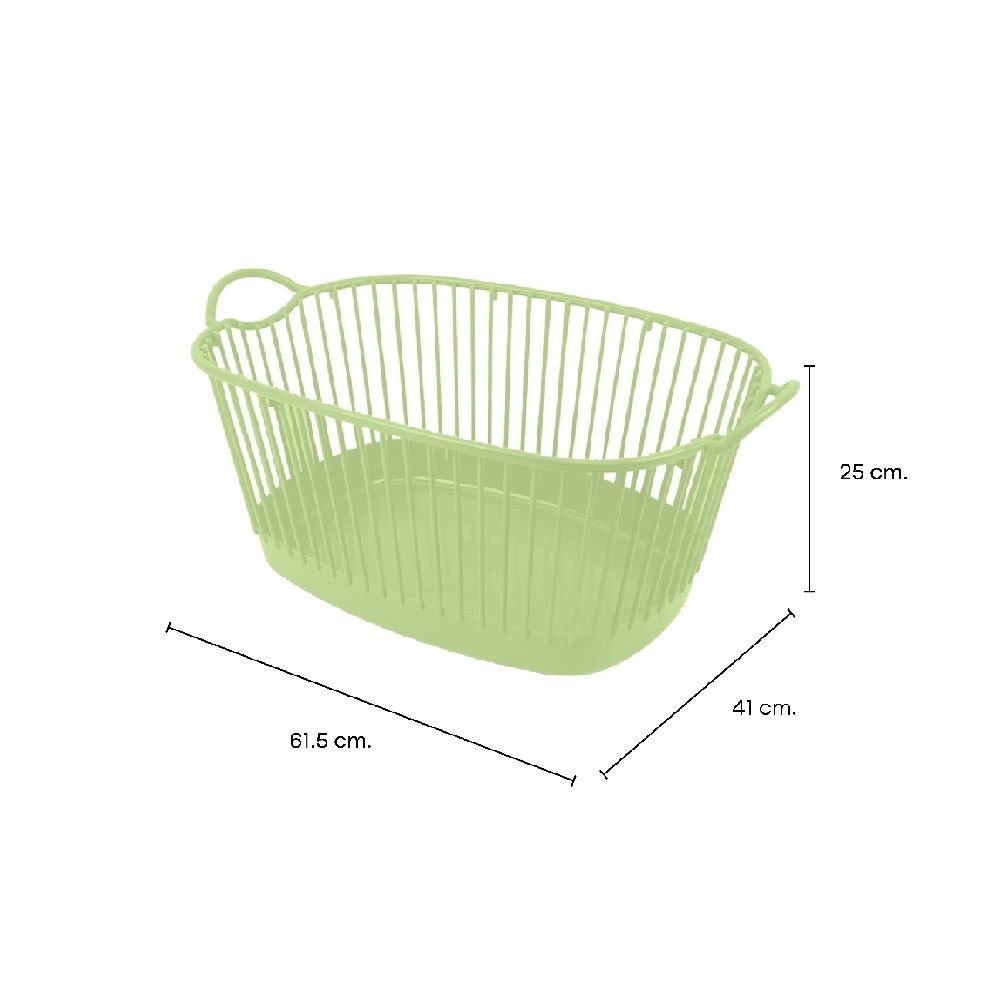 ตะกร้าผ้าทรงเตี้ย สีเขียว NO.2157