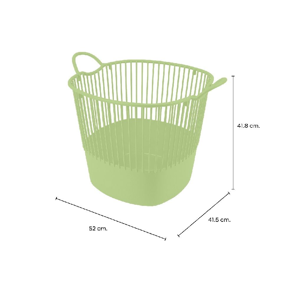ตะกร้าผ้าทรงสูง สีเขียว NO.2158