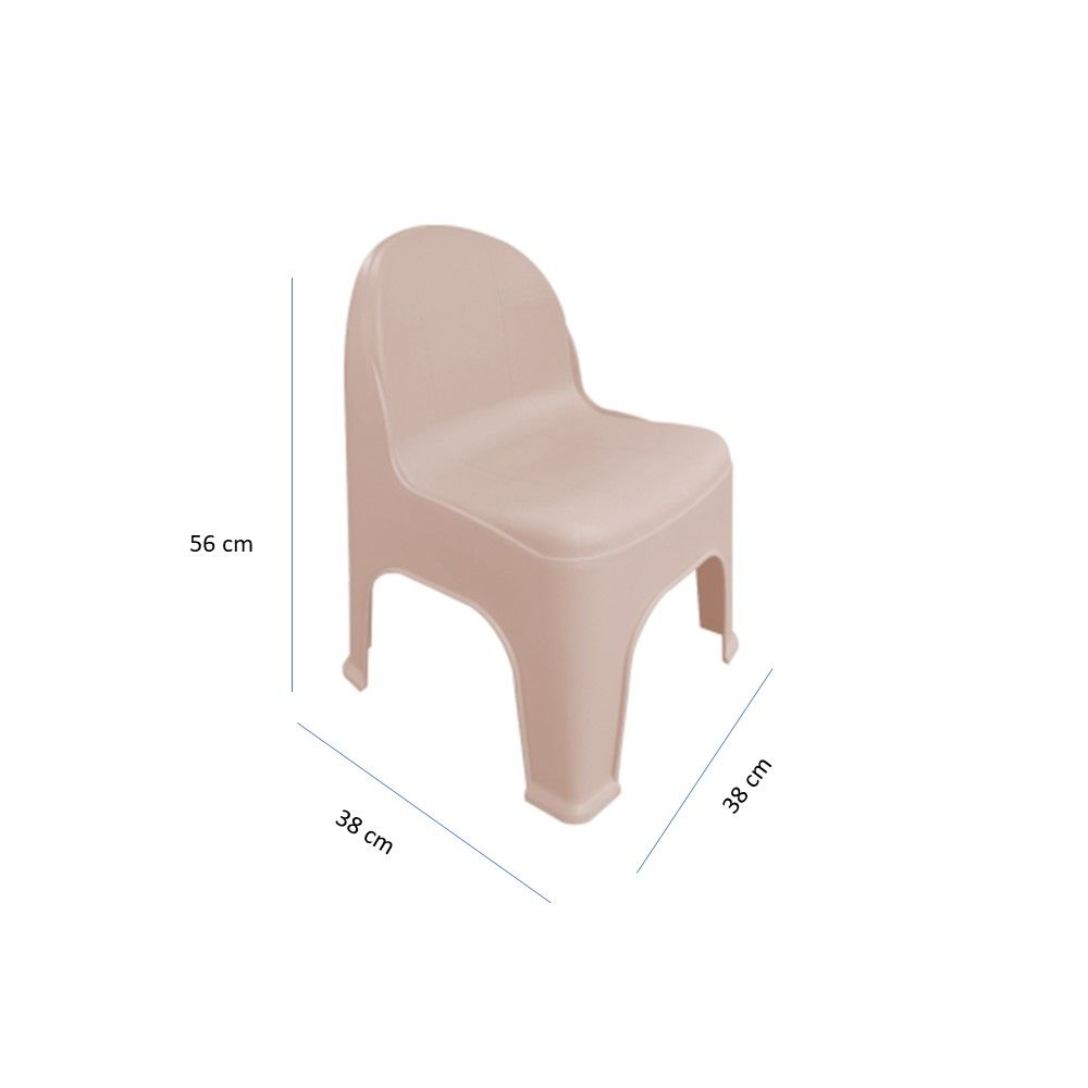 เก้าอี้เตี้ยเก้าอี้เตี้ยมีพนักพิง MINI HEALTHY สีชมพู