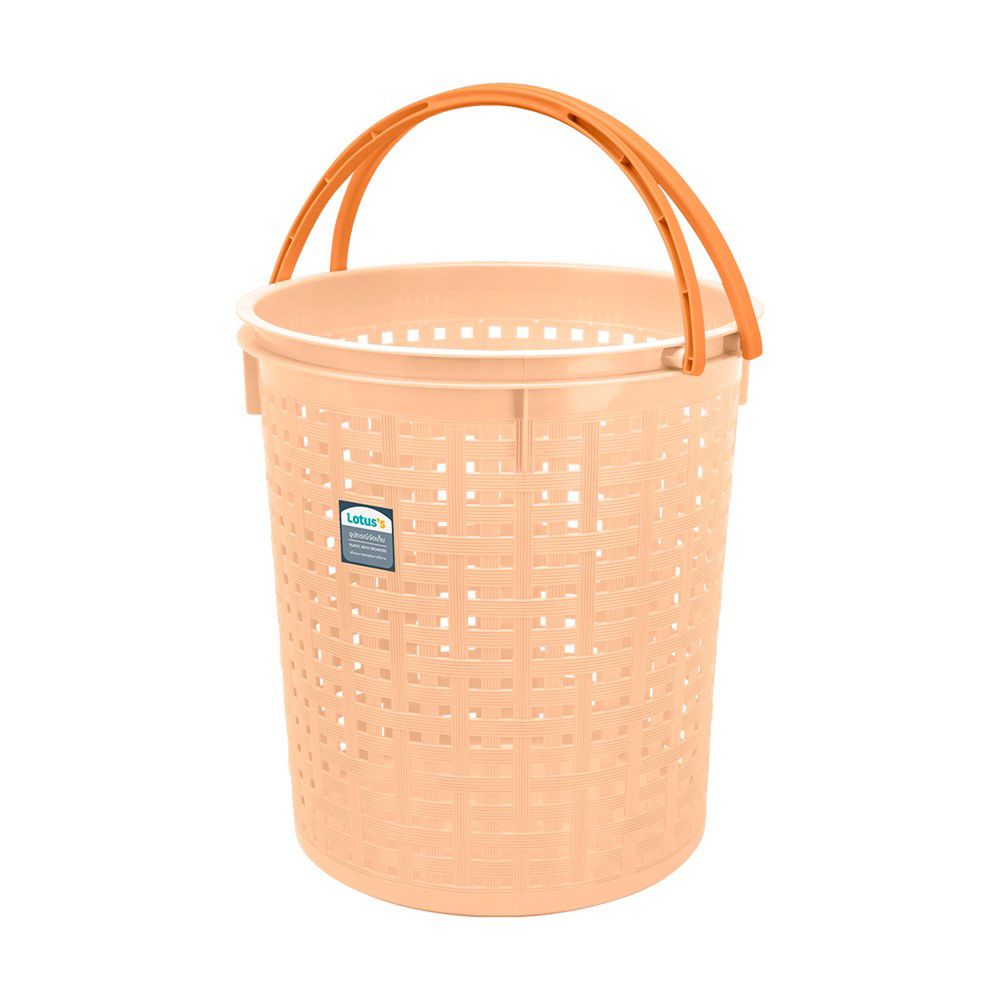 โลตัส ตะกร้าลายหวาย สีพีชพาสเทล NO.4212