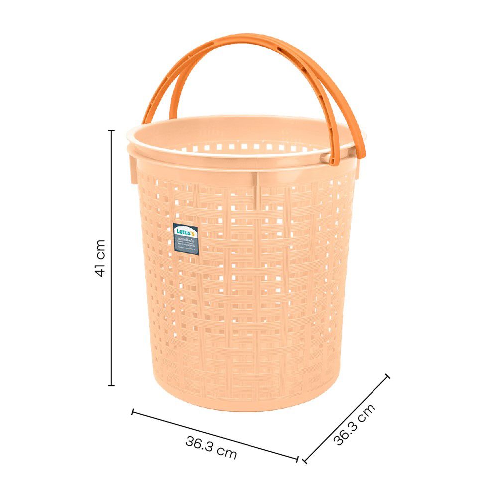 โลตัส ตะกร้าลายหวาย สีพีชพาสเทล NO.4212