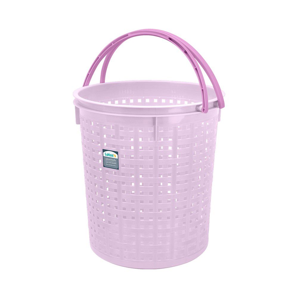 โลตัส ตะกร้าลายหวาย สีม่วงพาสเทล NO.4212