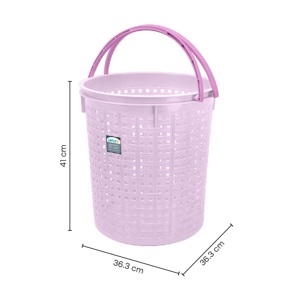 โลตัส ตะกร้าลายหวาย สีม่วงพาสเทล NO.4212