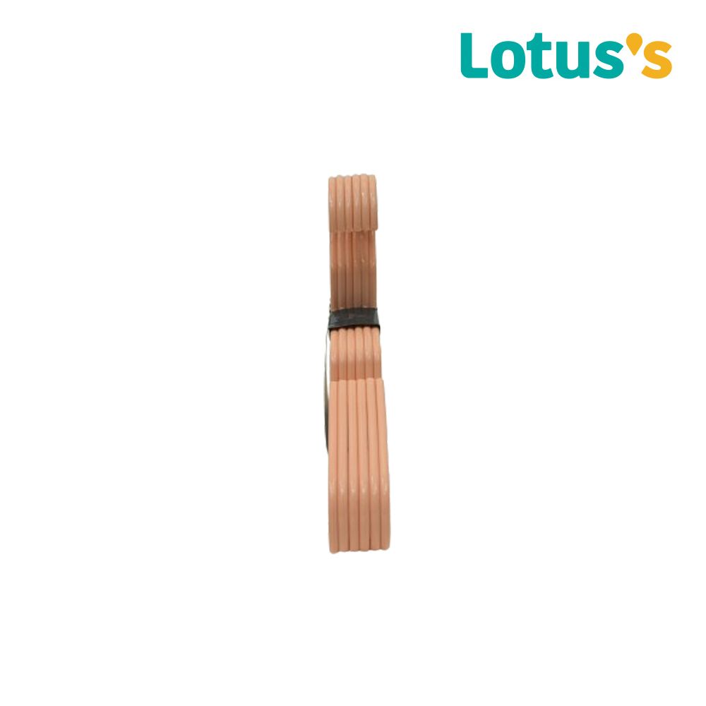 โลตัสไม้แขวนเสื้อ พลาสติกใส สีพีชพาสเทล X6