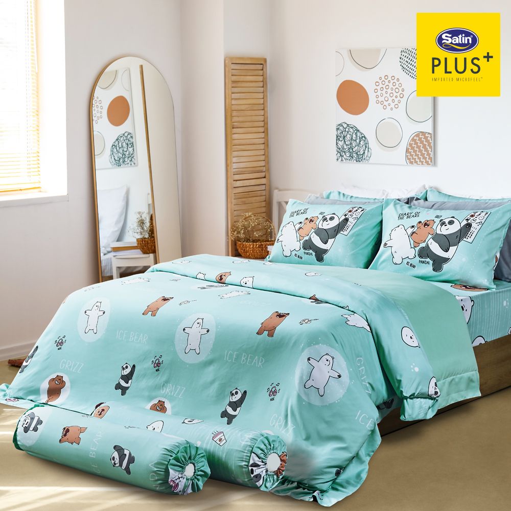 ซาตินพลัสผ้าปูวีแบร์ PB009 6 ฟุต พร้อมผ้านวม 90X100 นิ้ว