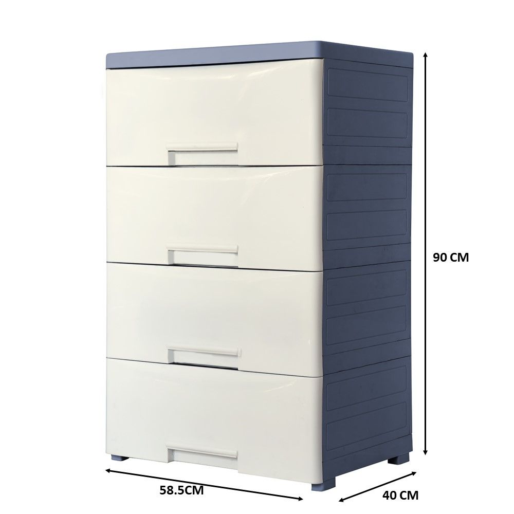 LOTUSS ตู้ลิ้นชักใหญ่ #5834 สีเทาเข้ม 4 ชั้น