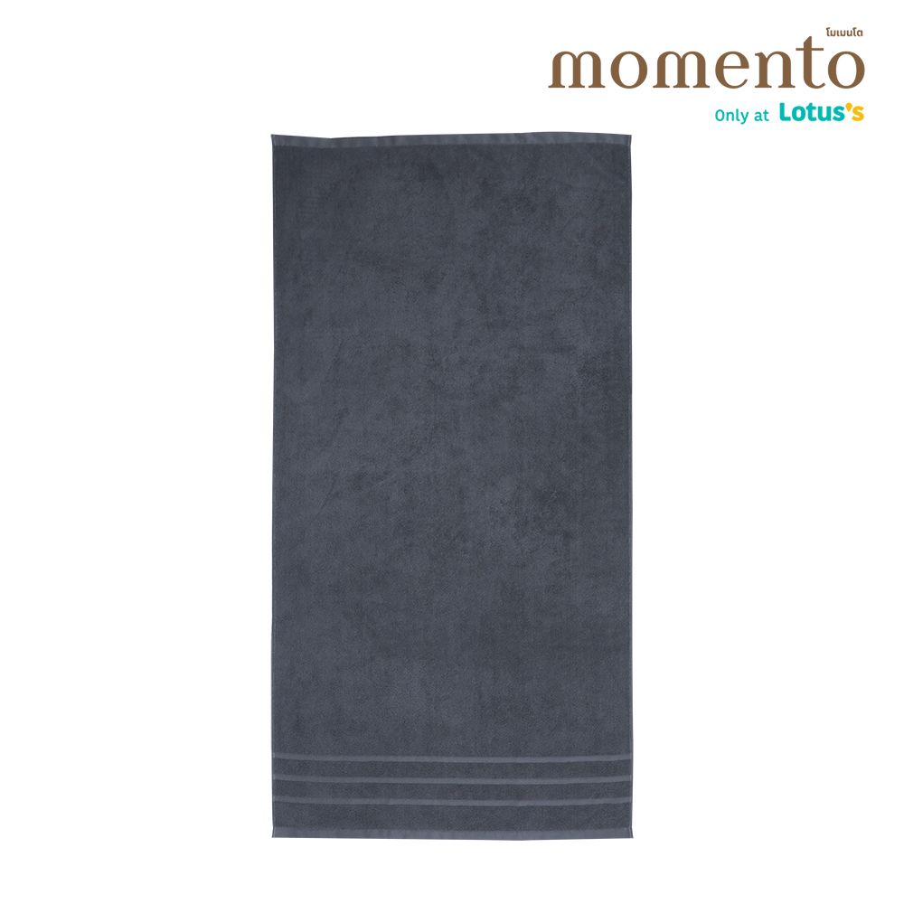 MOMENTO ผ้าขนหนูเสมือนคอตตอนเทา 27X54 นิ้ว