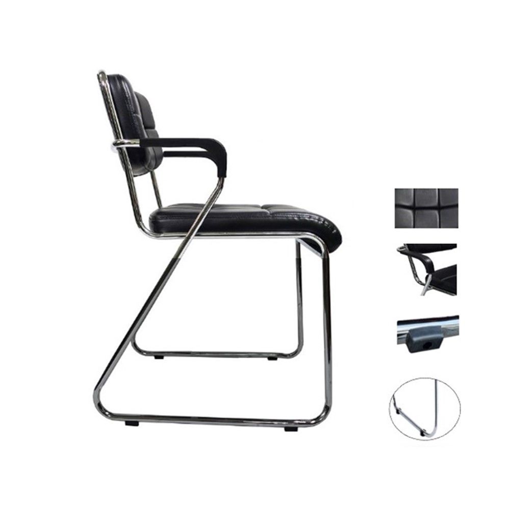 เก้าอี้เบาะหนัง SPEED-ARM สีดำ