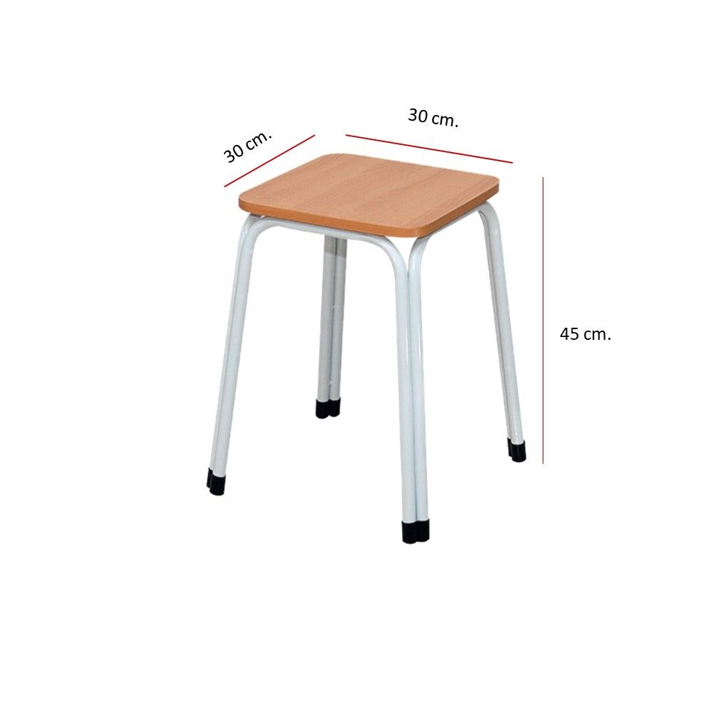 เก้าอี้ขาเหล็กท็อปไม้ STRONG สีบีช