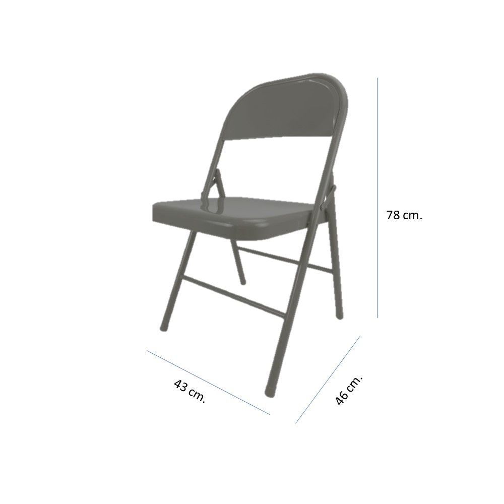 เก้าอี้เหล็กพับมีพนักพิง สีเทา 808H