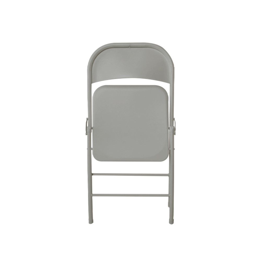 เก้าอี้เหล็กพับมีพนักพิง สีเทา 808H