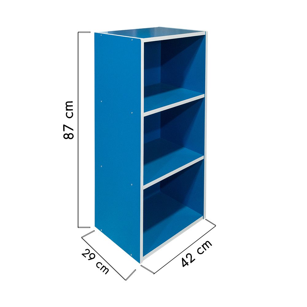 ชั้นอเนกประสงค์ 3 ช่อง สีฟ้า 42X29X87 ซม.