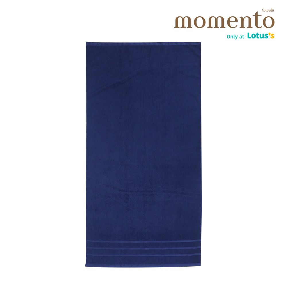 MOMENTO ผ้าขนหนูเสมือนคอตตอนน้ำเงิน 30X60 นิ้ว