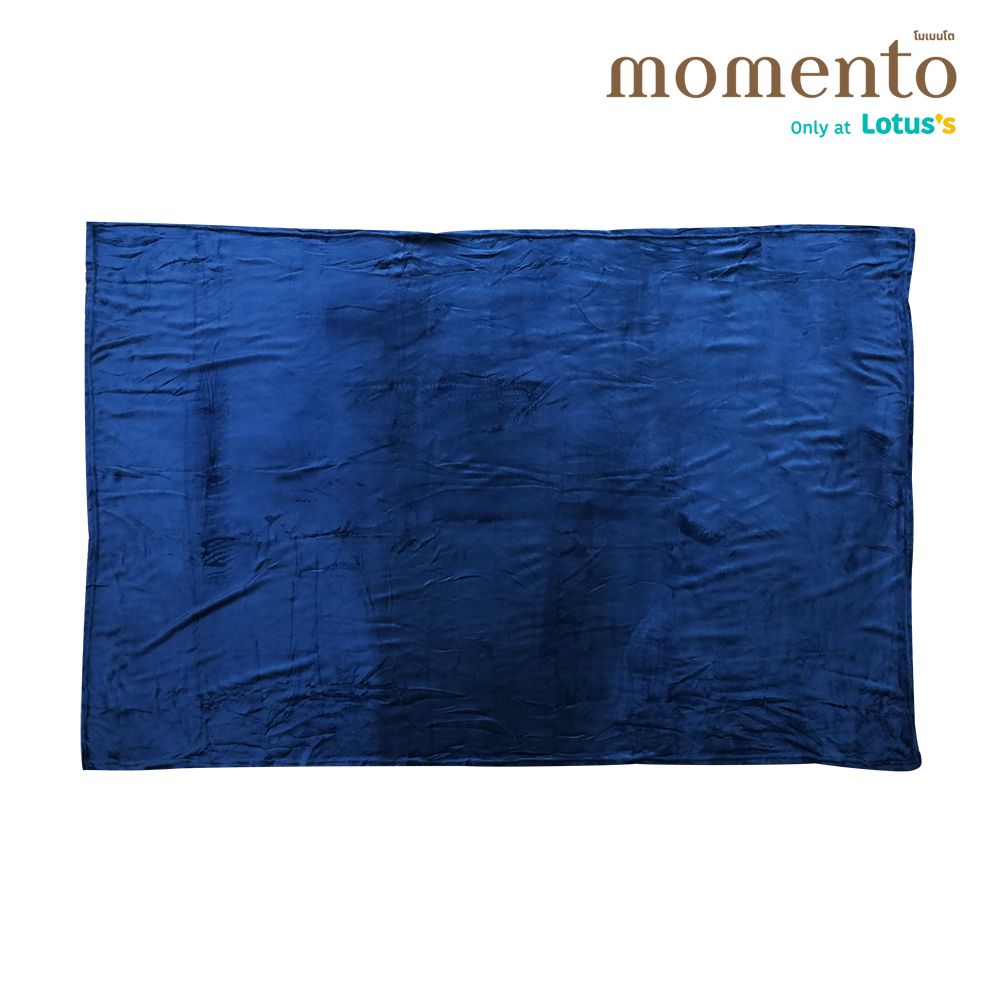 MOMENTO FLANNEL BLANKET NAVY 60X80 INCH