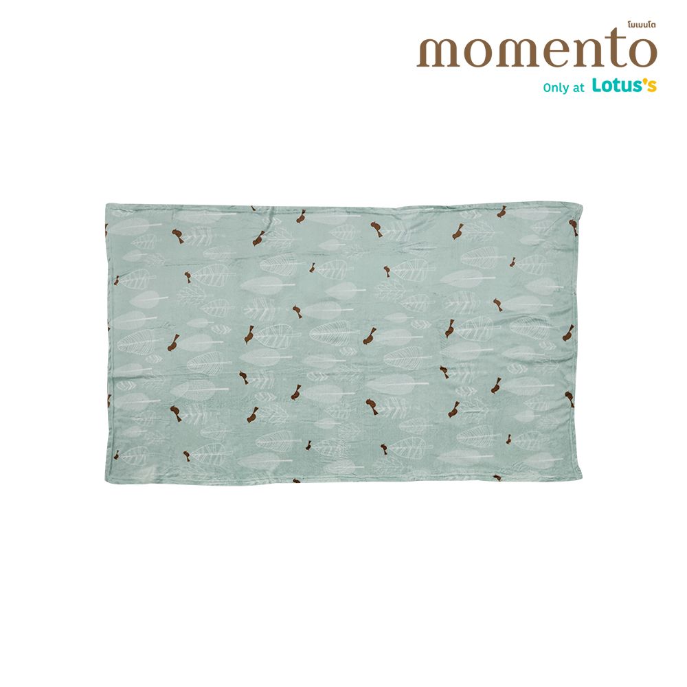 โมเมนโตผ้าห่มแฟลนเนลมินิมอลเขียว 40X60 นิ้ว