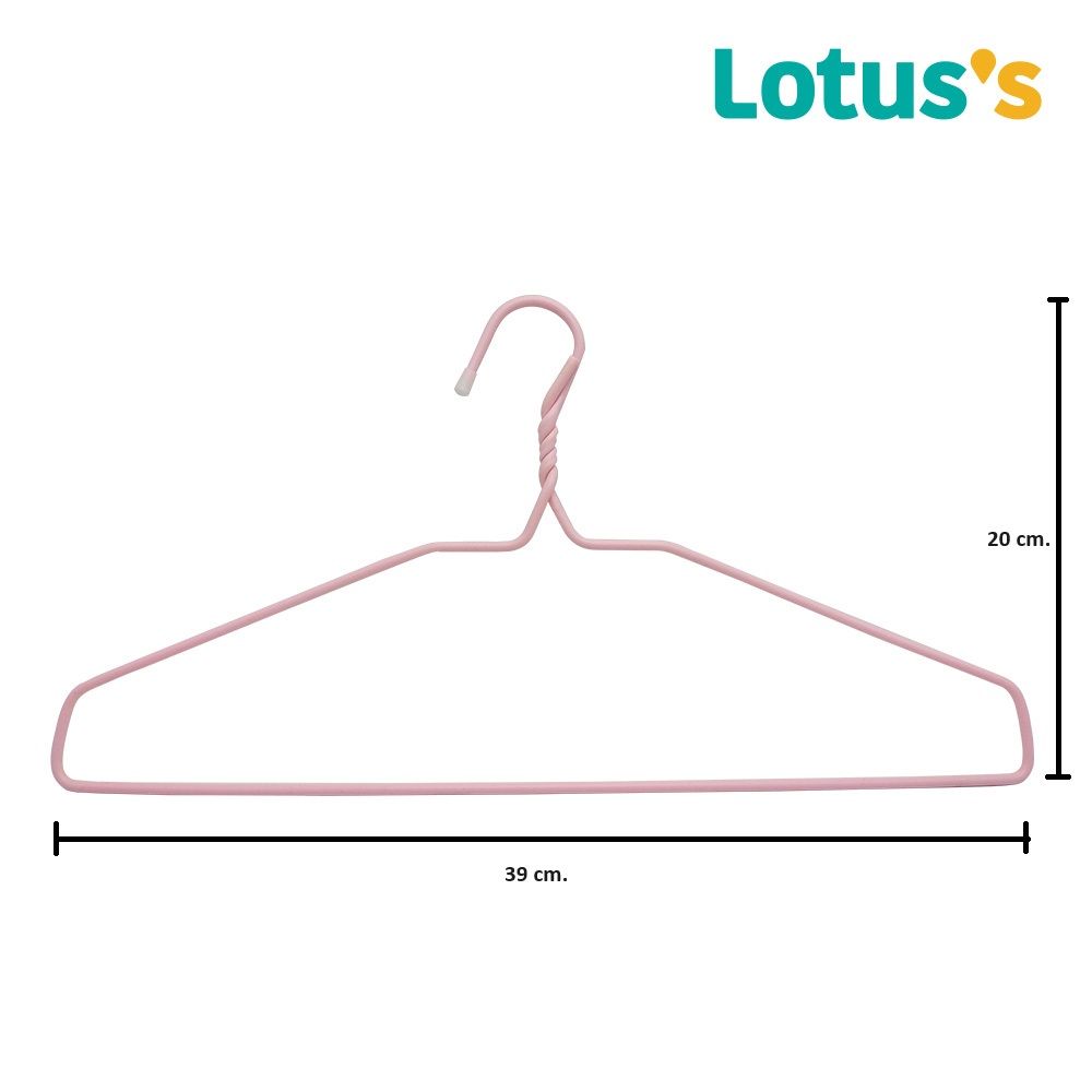 LOTUSS WIRE CLOTHES HANGER 2.3MM. LIGHT PINK X8
