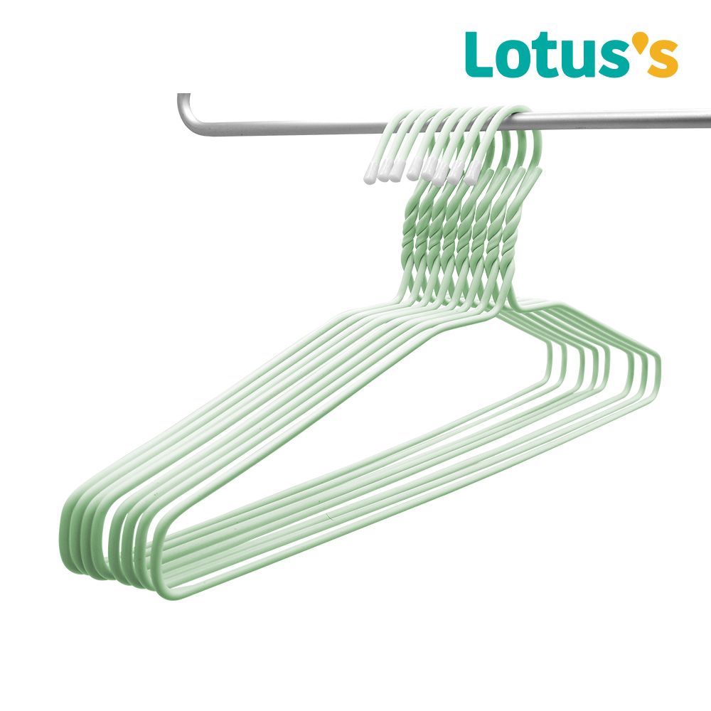 LOTUSS WIRE CLOTHES HANGER 2.3MM. LIGHT GREEN X8