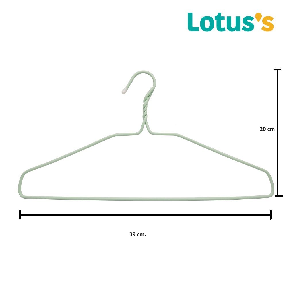 LOTUSS WIRE CLOTHES HANGER 2.3MM. LIGHT GREEN X8