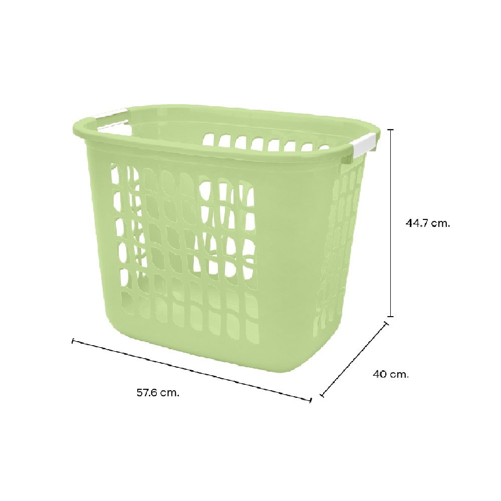 ตะกร้าผ้าสี่เหลี่ยมทรงสูงสีเขียว NO.4228