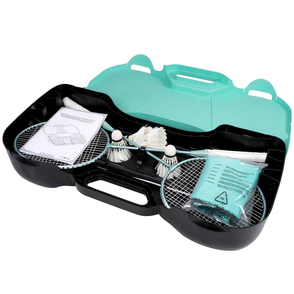 ชุดไม้แบดมินตันลูกขนไก่ 4 ลูก + เน็ตขนาด 3 เมตร