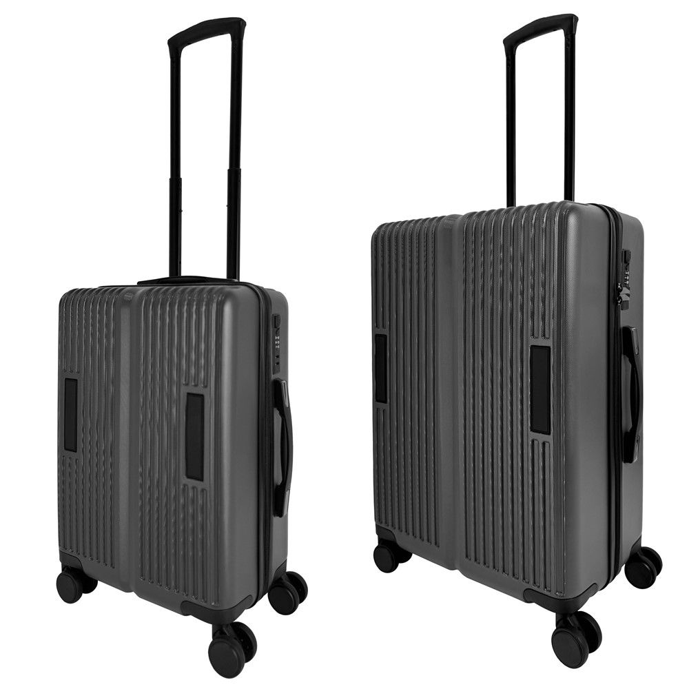 กระเป๋าเดินทาง เซต 2 ใบ สีเทาเข้ม 20 นิ้ว + 24 นิ้ว