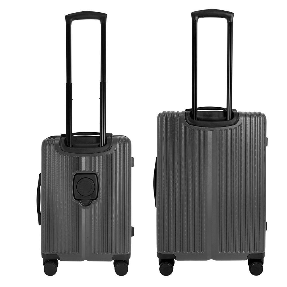 กระเป๋าเดินทาง เซต 2 ใบ สีเทาเข้ม 20 นิ้ว + 24 นิ้ว