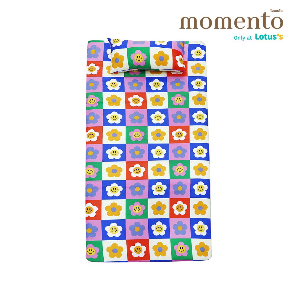 โมเมนโต ที่นอนปิคนิค ลายดอกไม้ 3X6.5 ฟุต + หมอน 30X60 ซม.