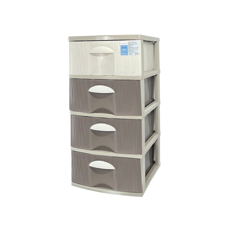 โลตัส ตู้ลิ้นชักลายเส้นสี MOCHA 4 ชั้น