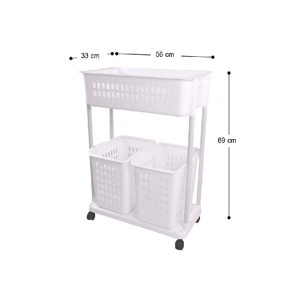 ตะกร้าอเนกประสงค์ แบบมีล้อ 2ชั้น