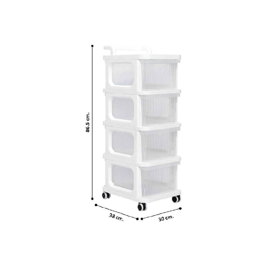 MOMENTO รถเข็นลิ้นชัก 4 ชั้นขาว