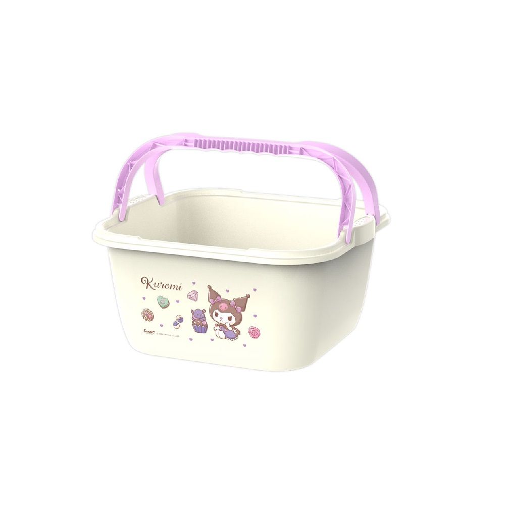 ถังเหลี่ยมมีหูหิ้ว ลายคุโรมิ สีม่วง