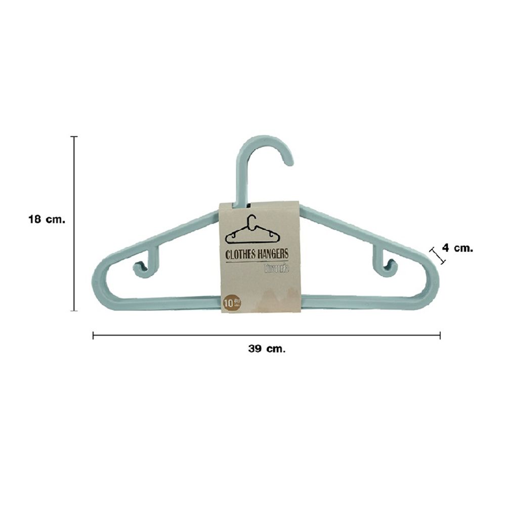 ไม้แขวนเสื้อพลาสติก FT601 แพ็ค 10 ชิ้น (คละสี)