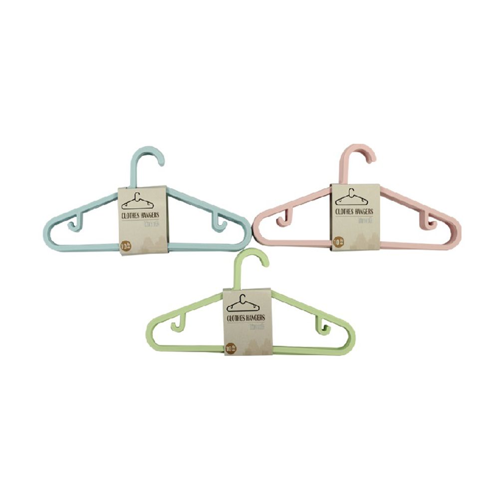 ไม้แขวนเสื้อพลาสติก FT601 แพ็ค 10 ชิ้น (คละสี)