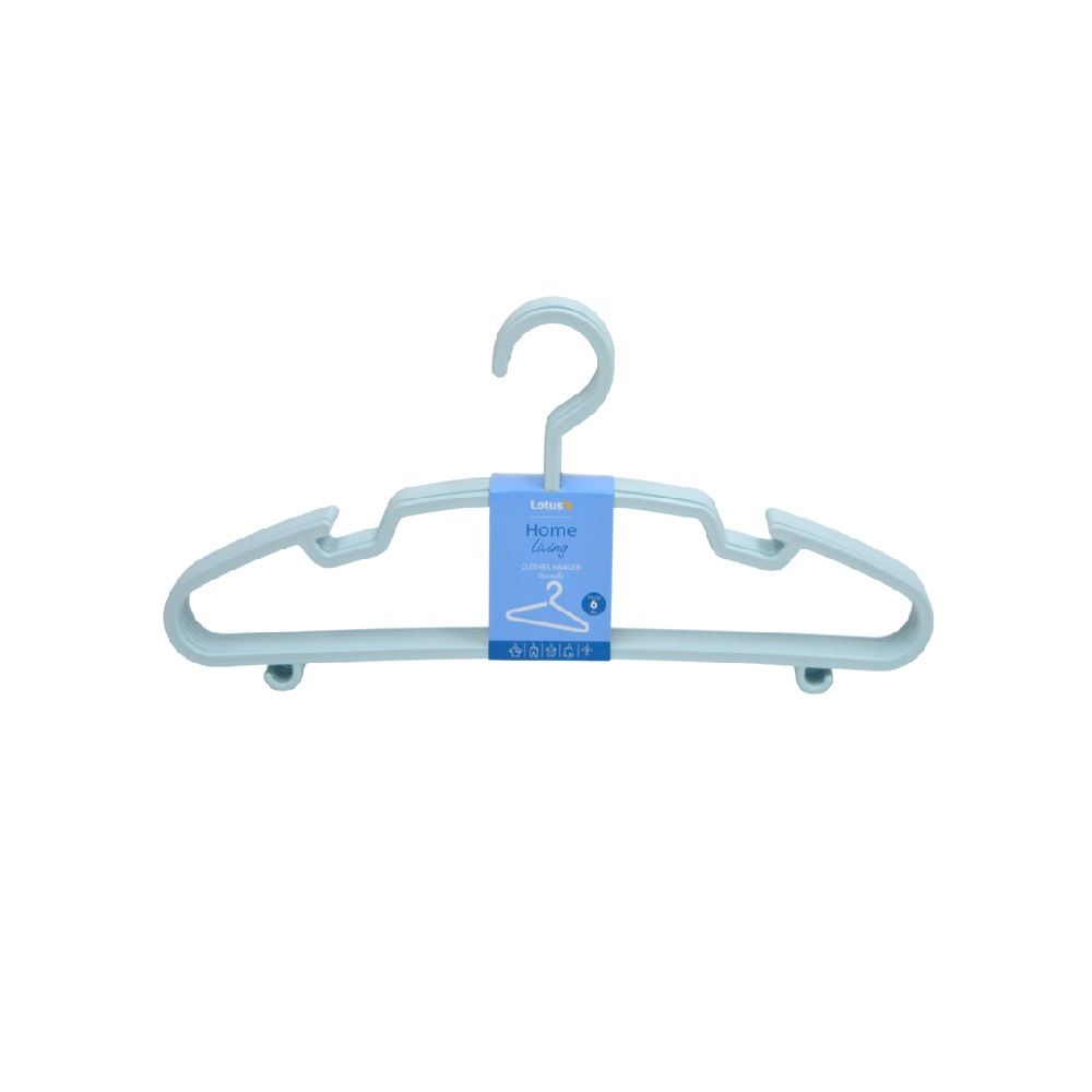 LOTUSS ไม้แขวนเสื้อ แพ็ค 6 (คละสี)