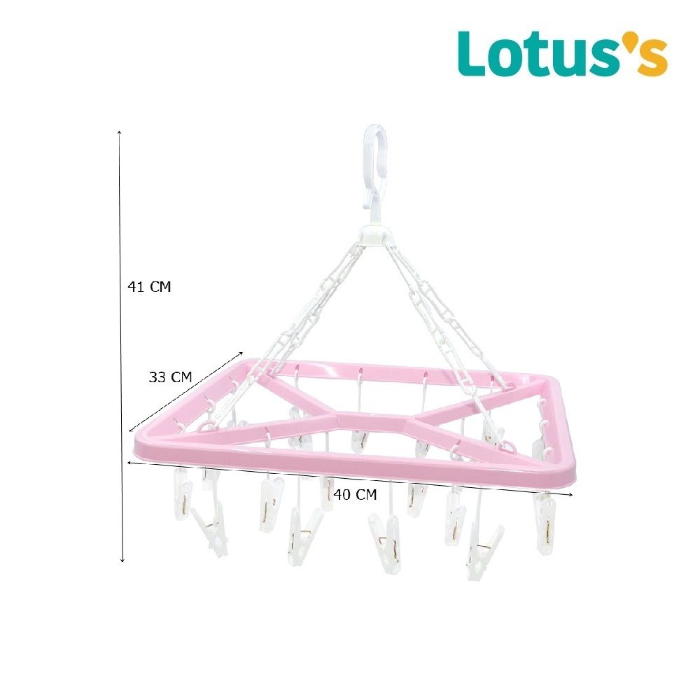 LOTUSS SQUARE CLOTHES HANGER 20 CLIP (ASSORTED)