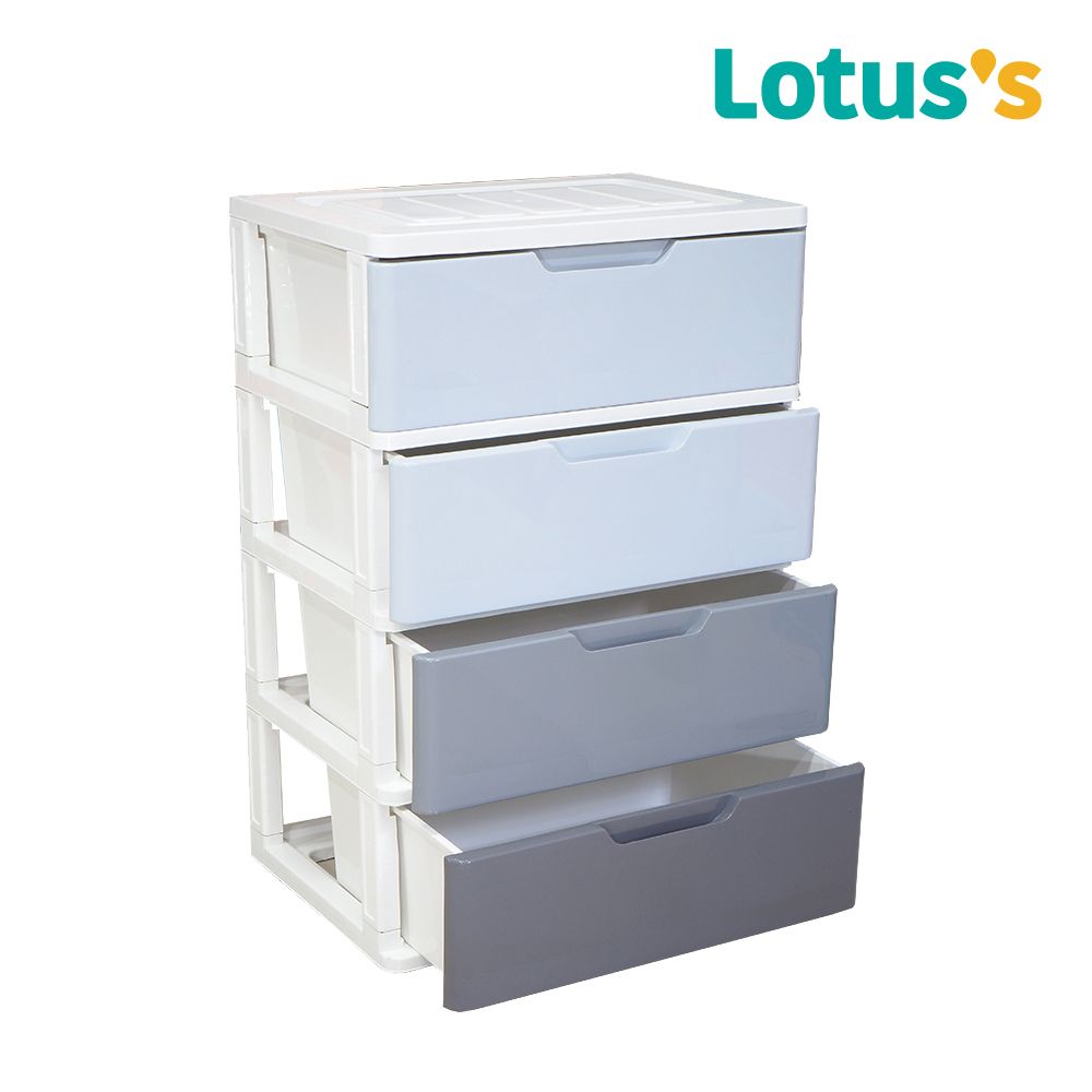 โลตัส ตู้ลิ้นชักหน้ากว้าง สีเทาไล่สี 4 ชั้น