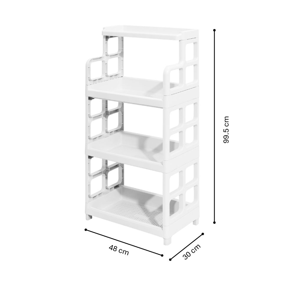 MOMENTO PLASTIC SHELF WHITE 4 TIER
