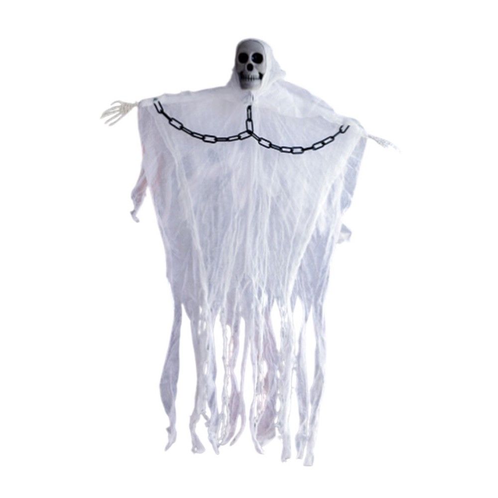 SKELETON GHOST WITH HANGING CHAIN 74X90 CM. (ASSORTED)