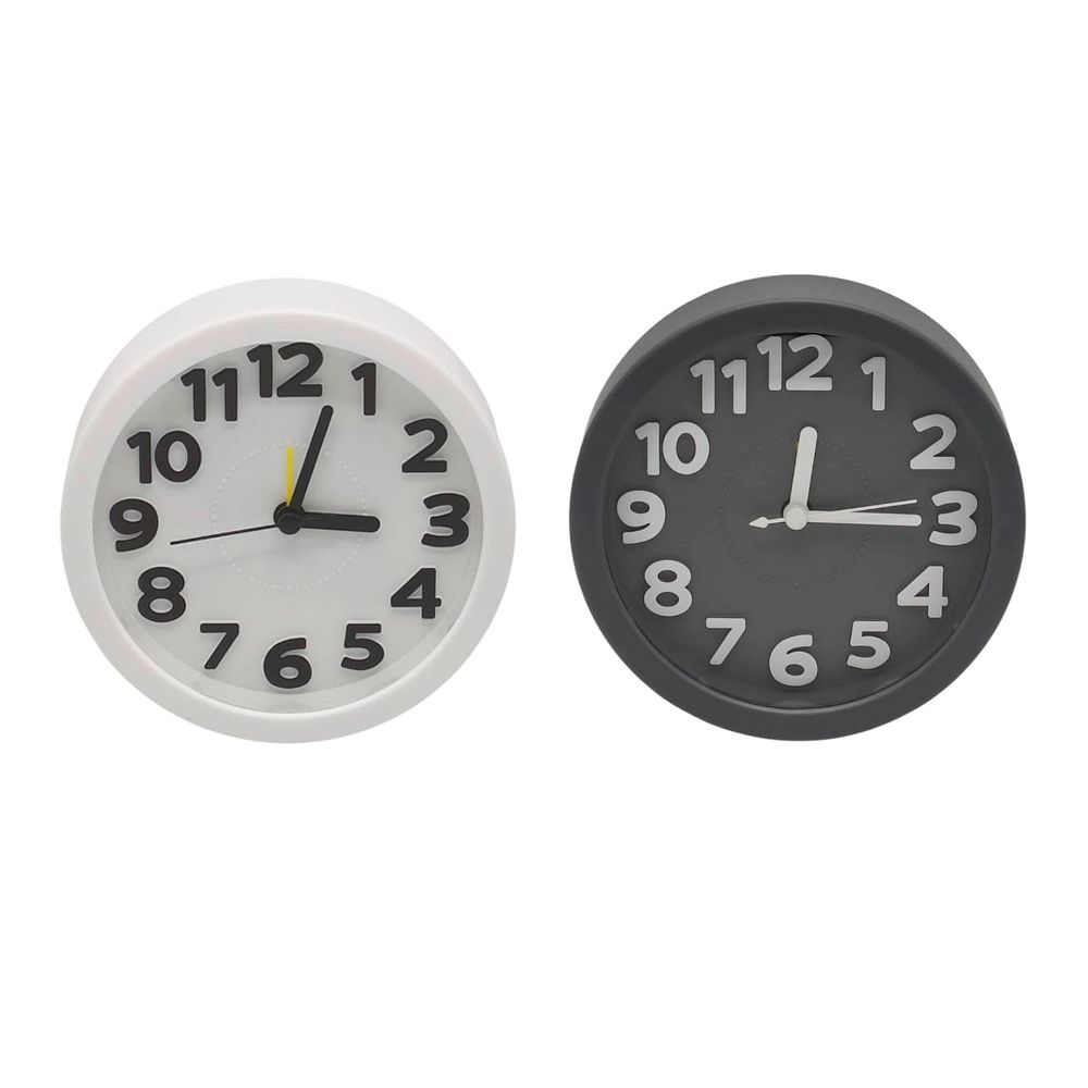 นาฬิกาปลุกตั้งโต๊ะทรงกลม ไซซ์ L (คละสี)