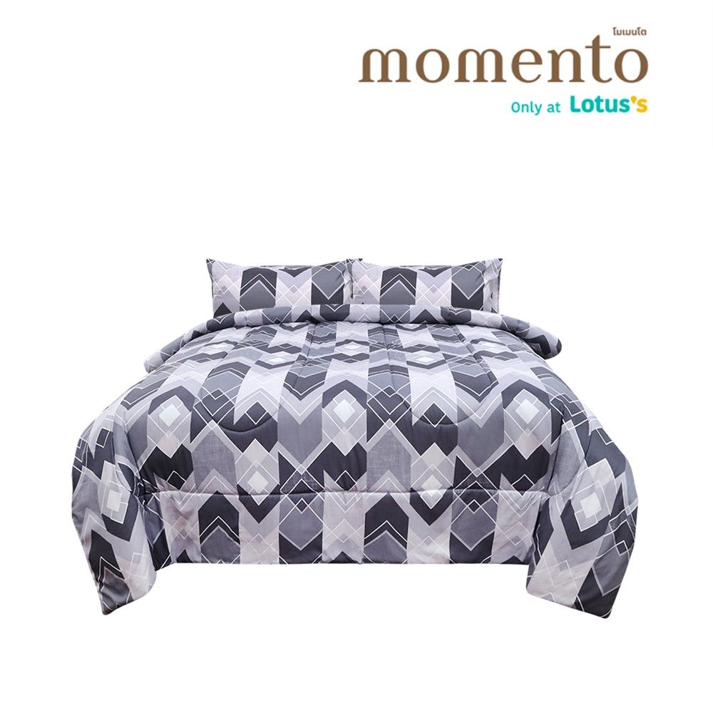 โมเมนโต ผ้าปูเสมือนคอตตอนโมโนโทน 6 ฟุต + ผ้านวม